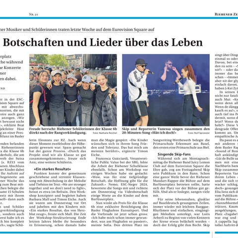 ESC Basel 6b Zeitung. Vergrösserte Ansicht