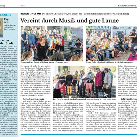 Singt mit. Vergrösserte Ansicht